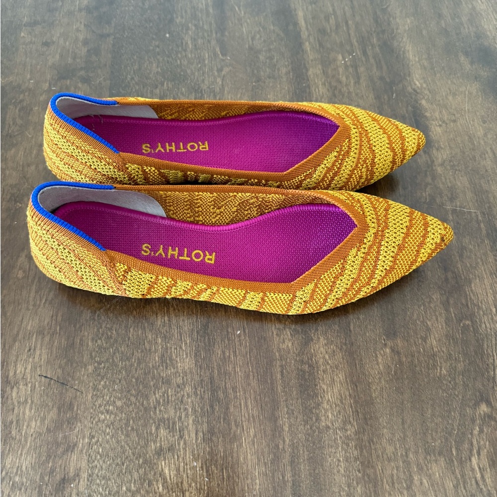 Rothy's Yellow and Pink Flats - Picture 3 of 9